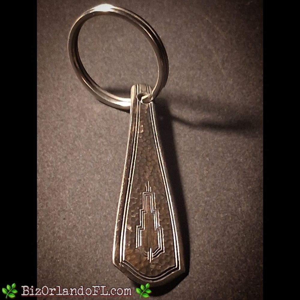 VINTAGE: Antique Key Chain Ring From Upcycled Silverware Flatware / Spoon Handle